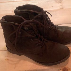 Brown Leather Fall Ankle Boots